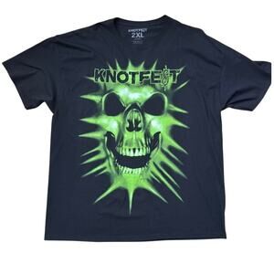 Slipknot Knotfest Finland 2022 metal green black skull shirt Size 2XL
